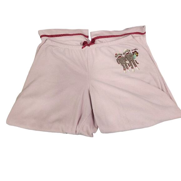 Nick & Nora Other - Nick & Nora Vintage Pajama Bottoms Pink Sock Monkey Size XL